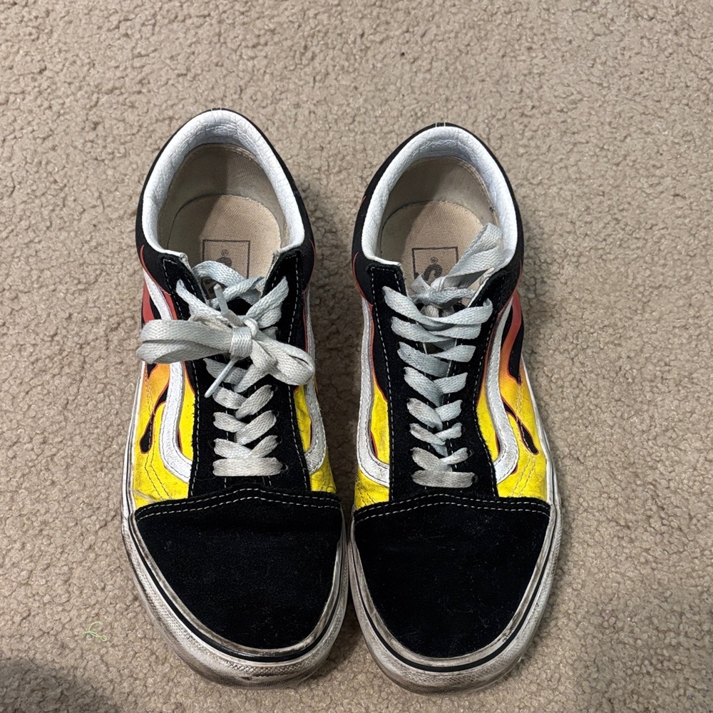 Old Skool Vans with flame detail